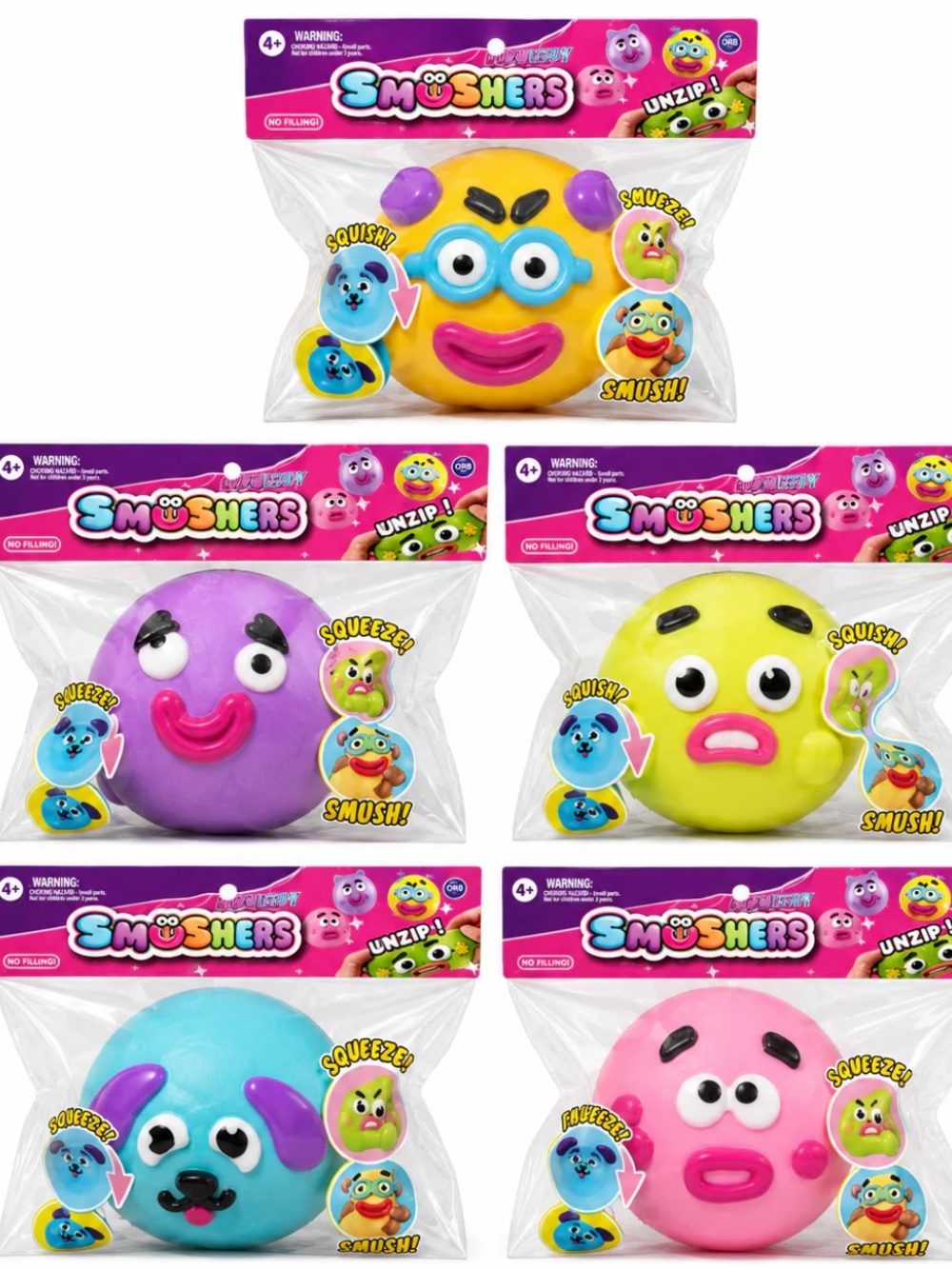 Smushers Squeezable Face Balls -